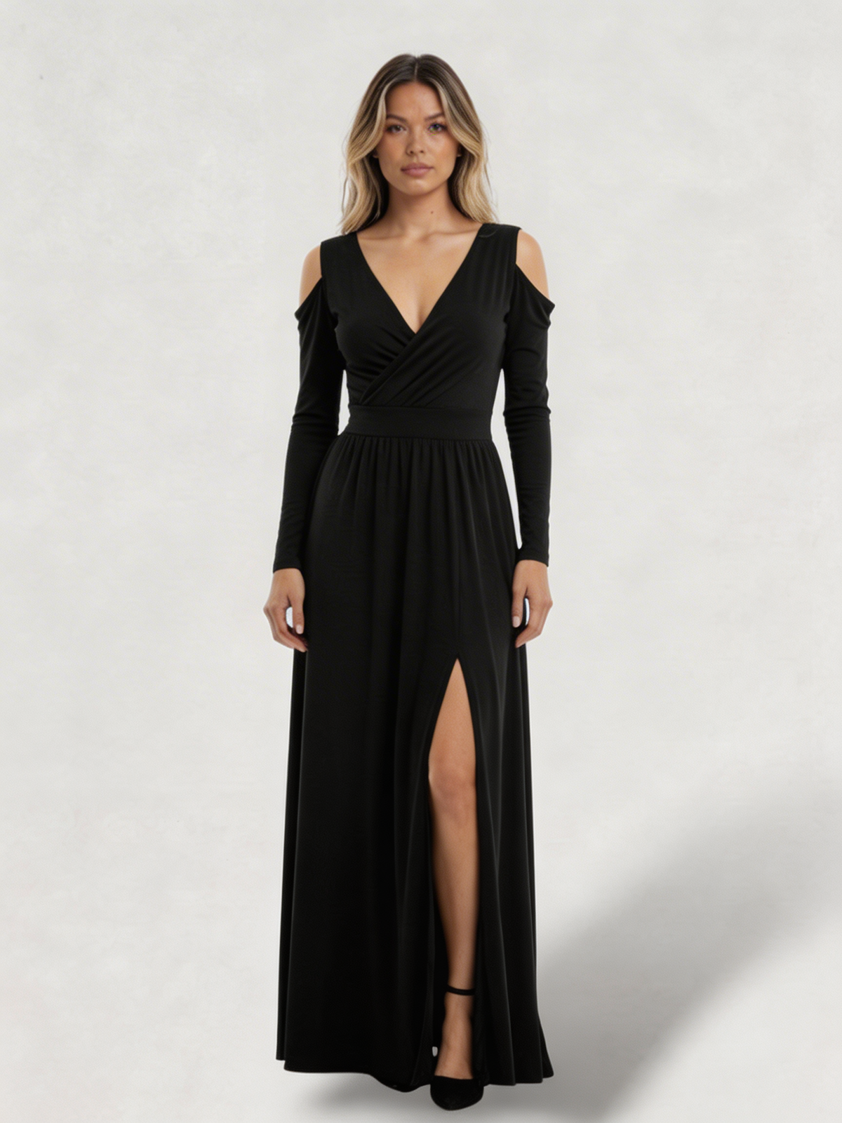 Vestido Largo Elegante con Abertura Lateral