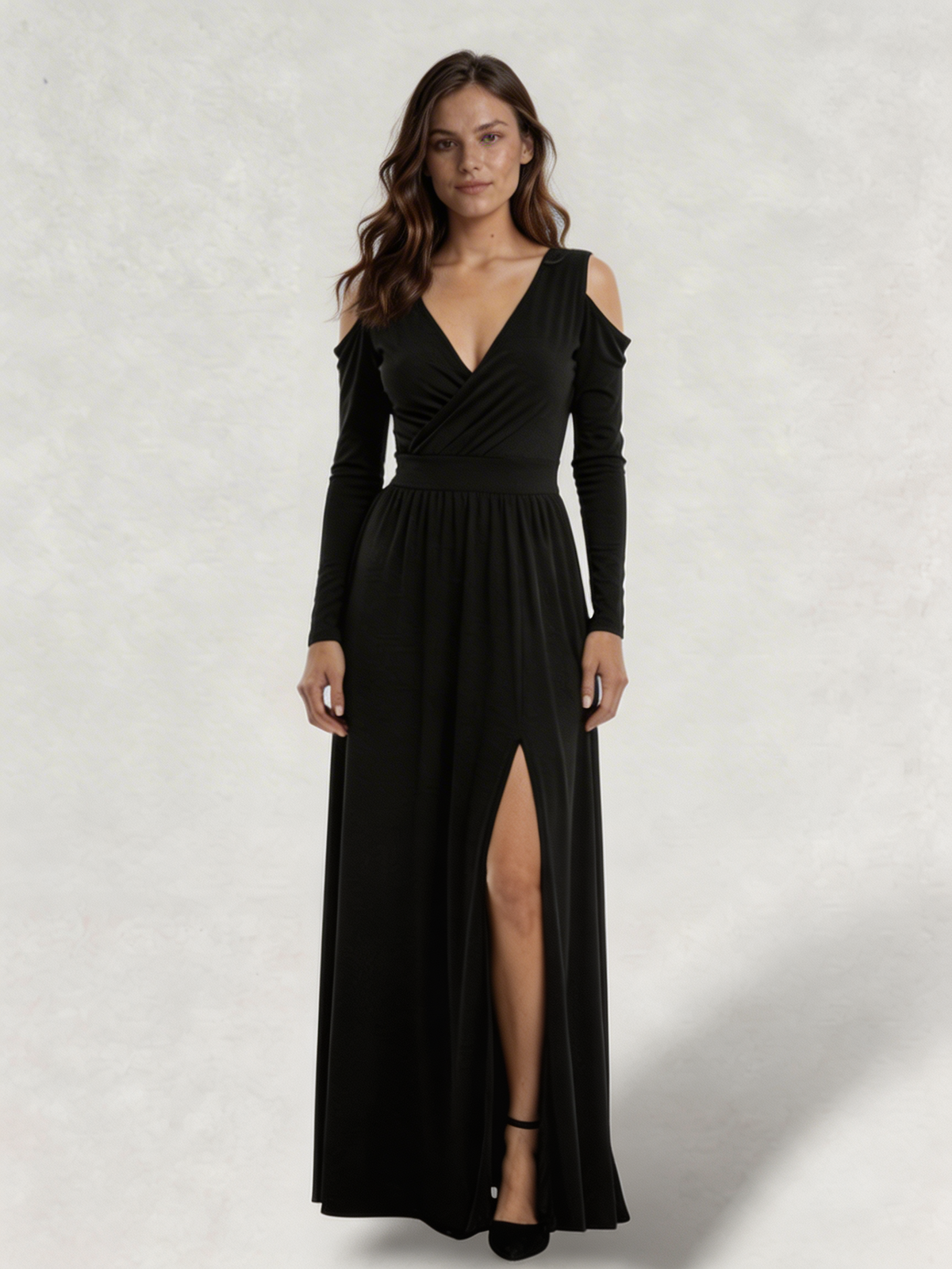 Vestido Largo Elegante con Abertura Lateral