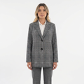 Blazer Cuadros Botón Único