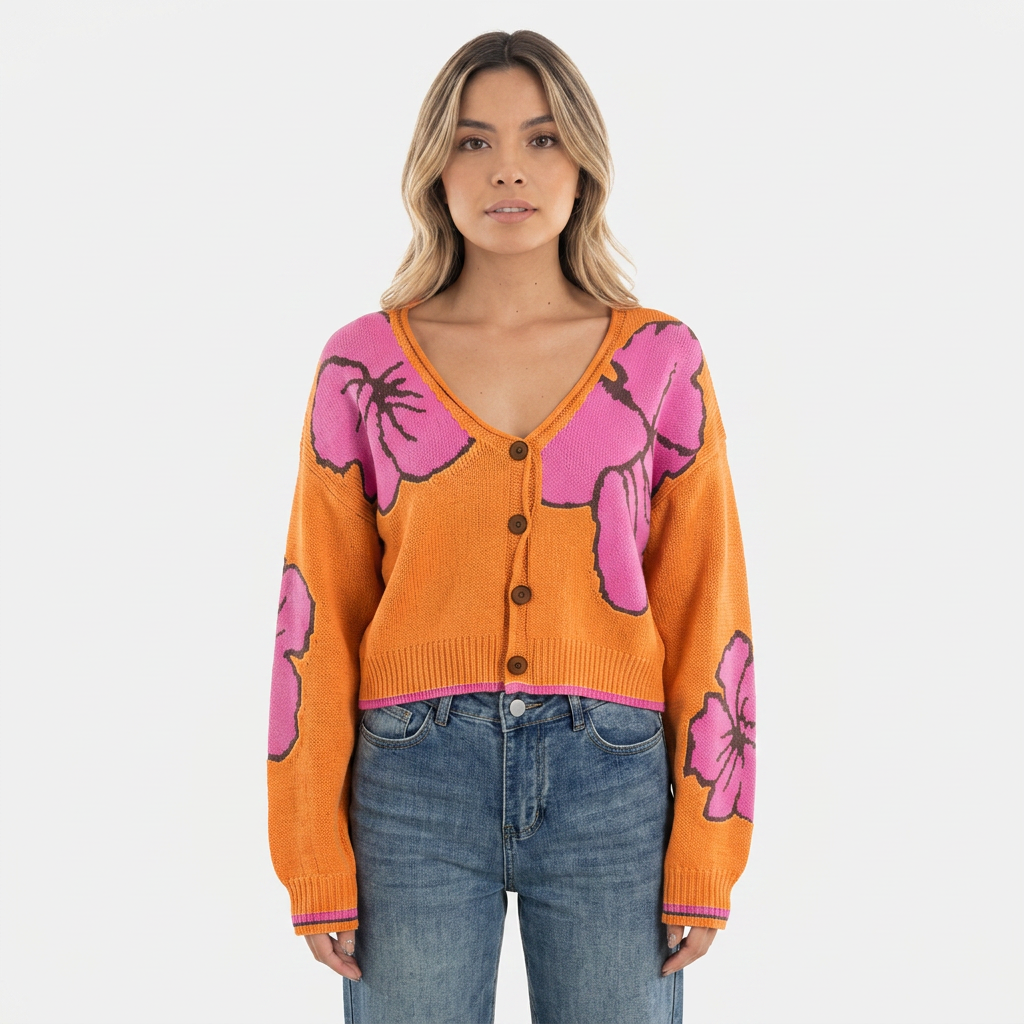 Cárdigan Tejido Jacquard Bloques
