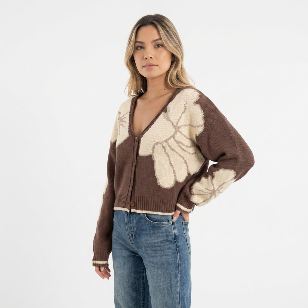 Cárdigan Tejido Jacquard Bloques
