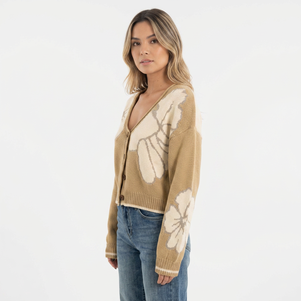 Cárdigan Tejido Jacquard Bloques