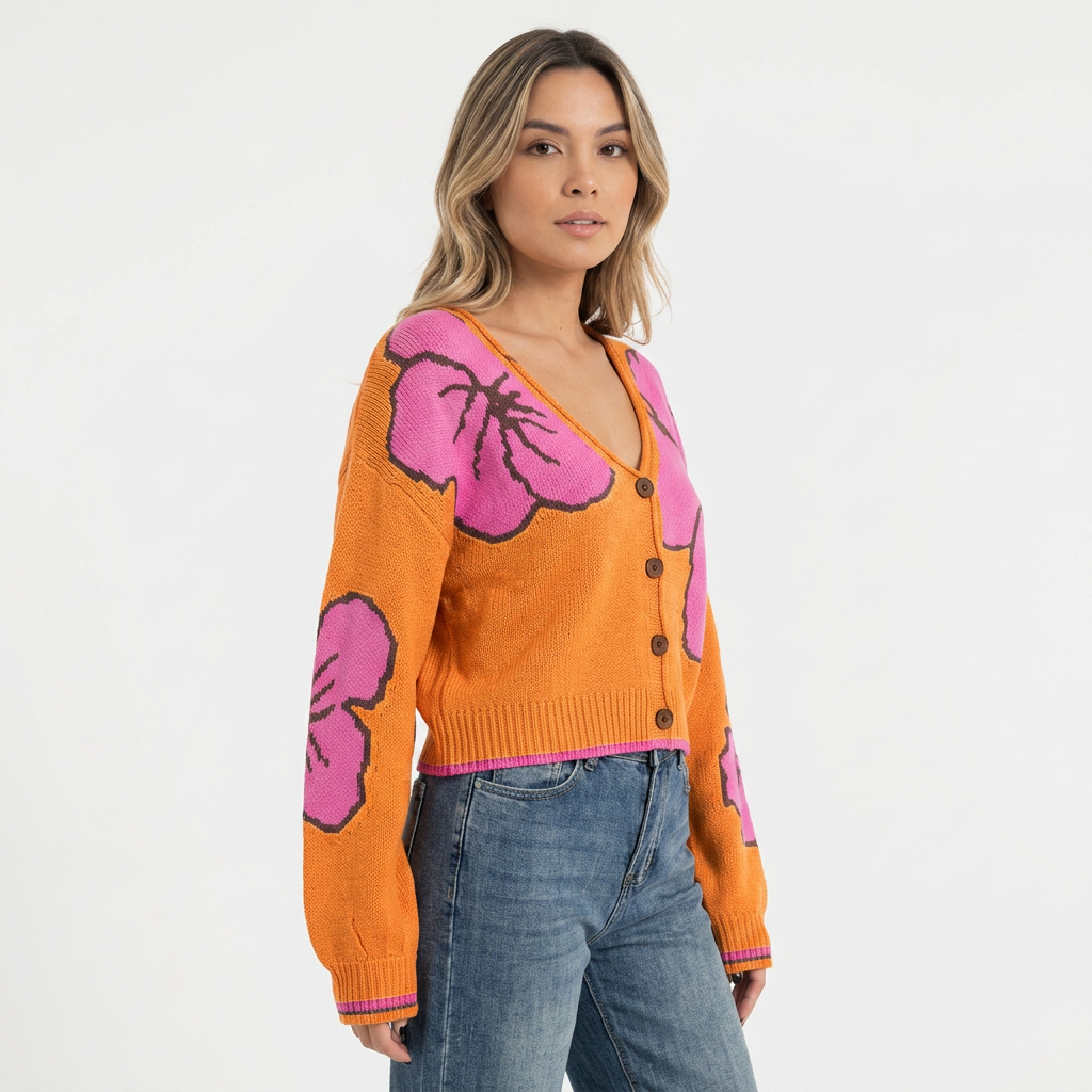 Cárdigan Tejido Jacquard Bloques