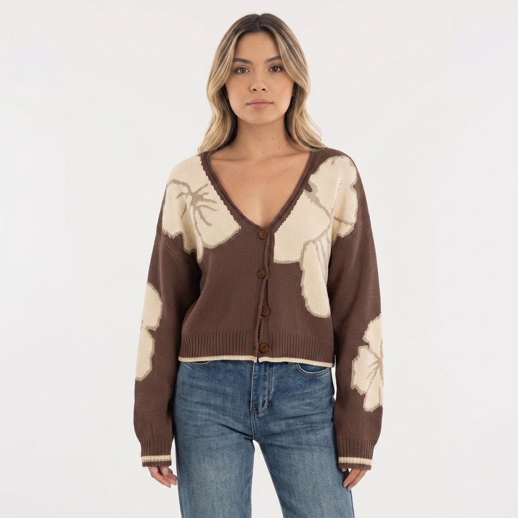 Cárdigan Tejido Jacquard Bloques