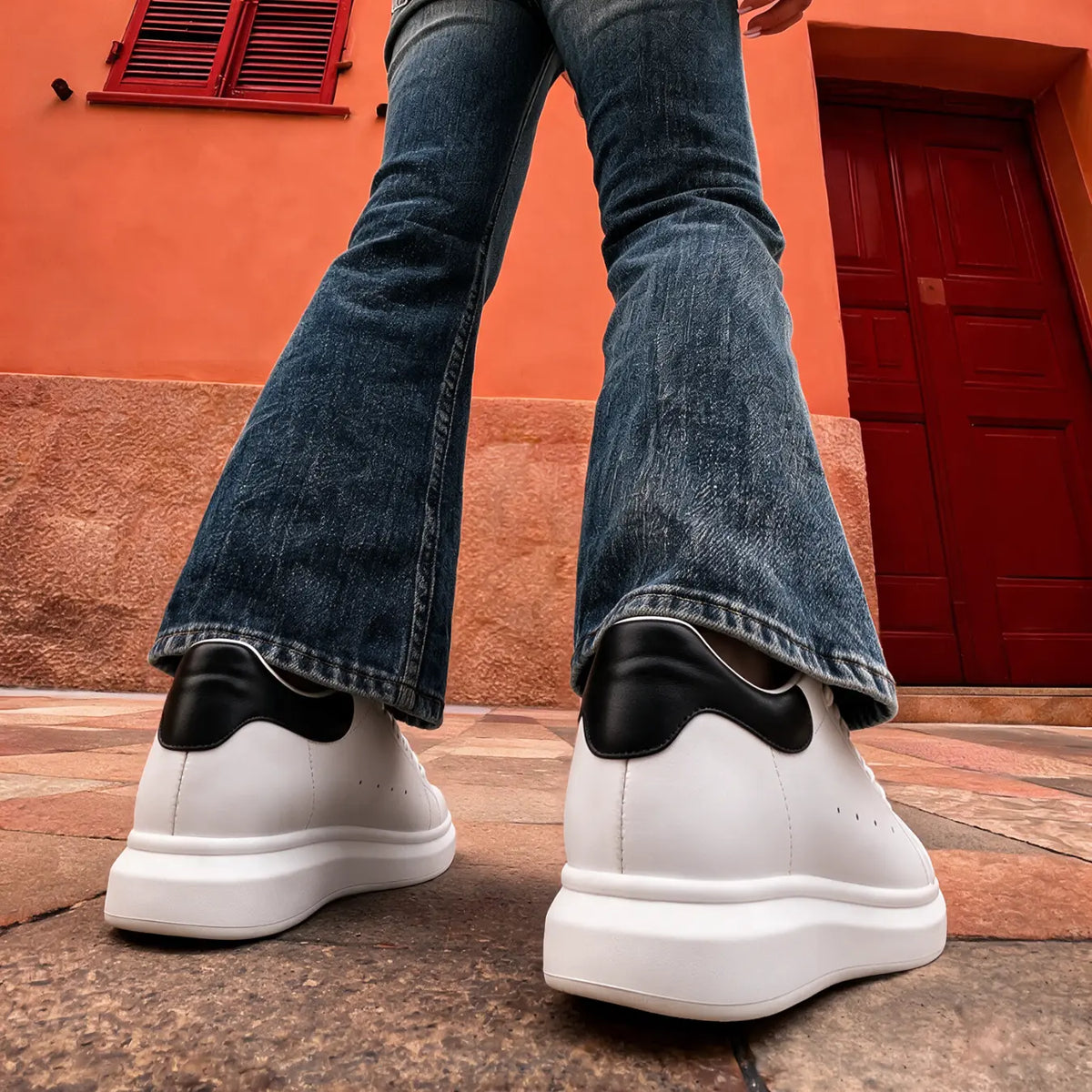 Élite — Tenis Blancos con Alza 8 cm