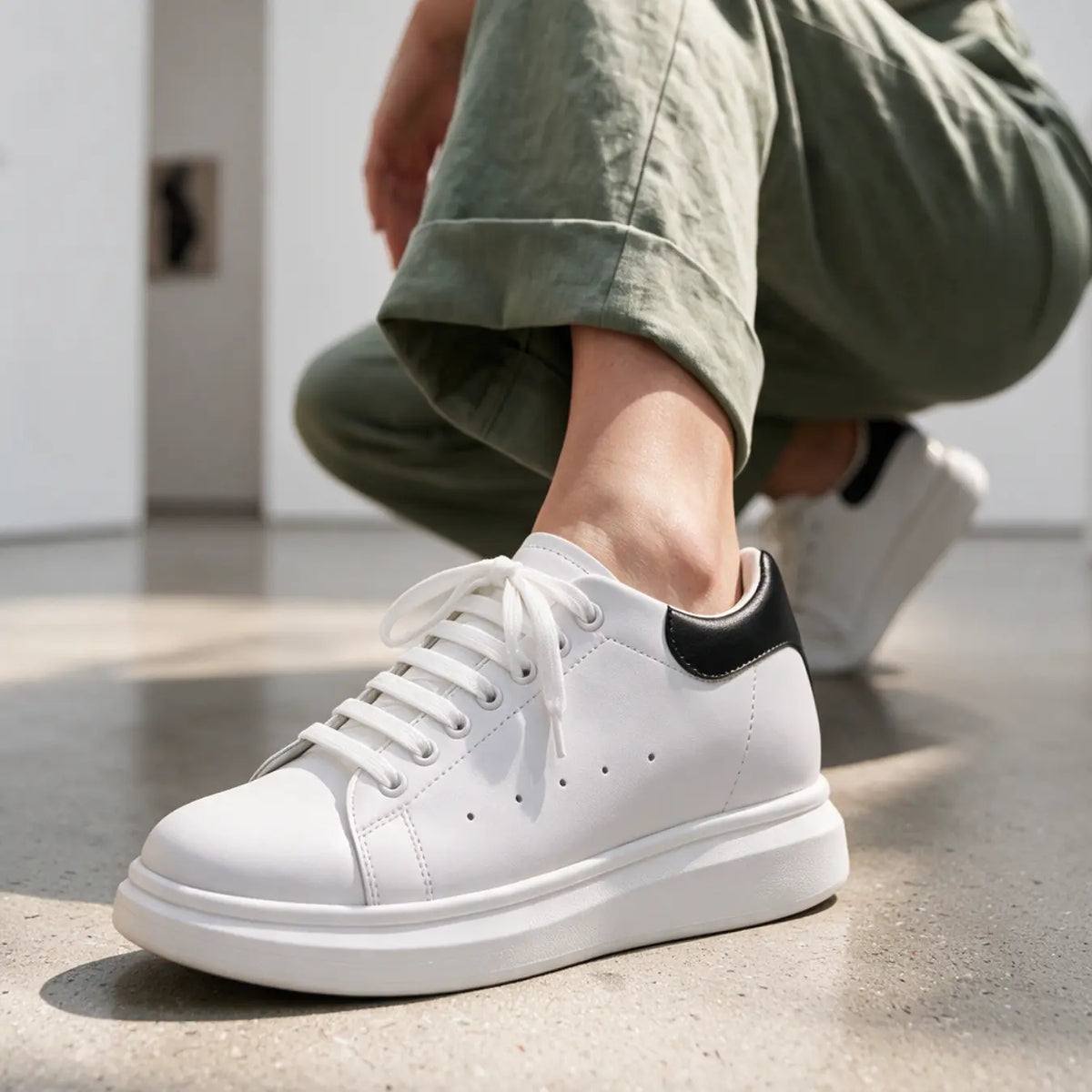 Élite — Tenis Blancos con Alza 8 cm