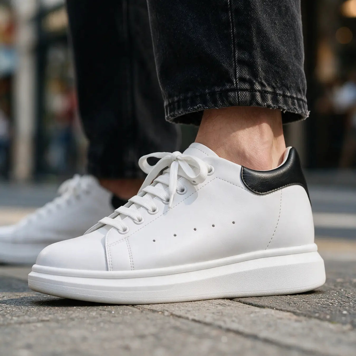 Élite — Tenis Blancos con Alza 8 cm