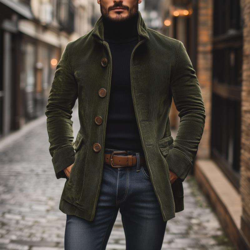 Emerson Corte Slim con Cuello Alto y Bolsillos Laterales Elegante